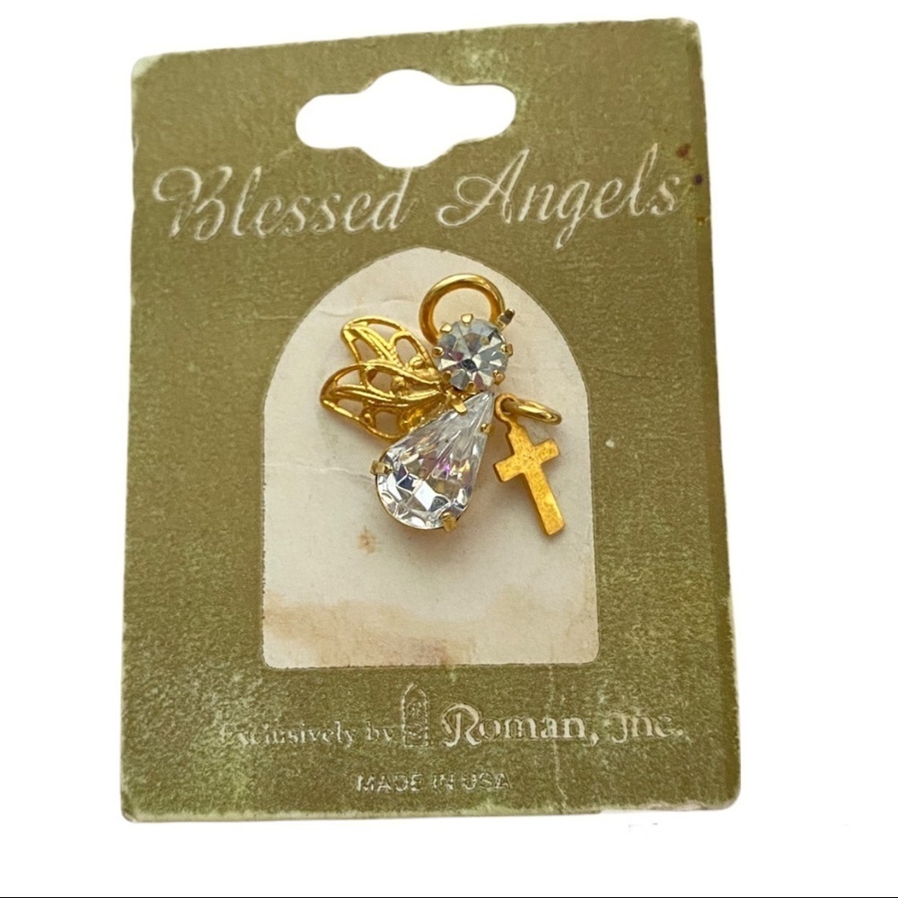 Blessed Angels Roman Inc April Crystal Birthstone Angel Stone Pin Nwt